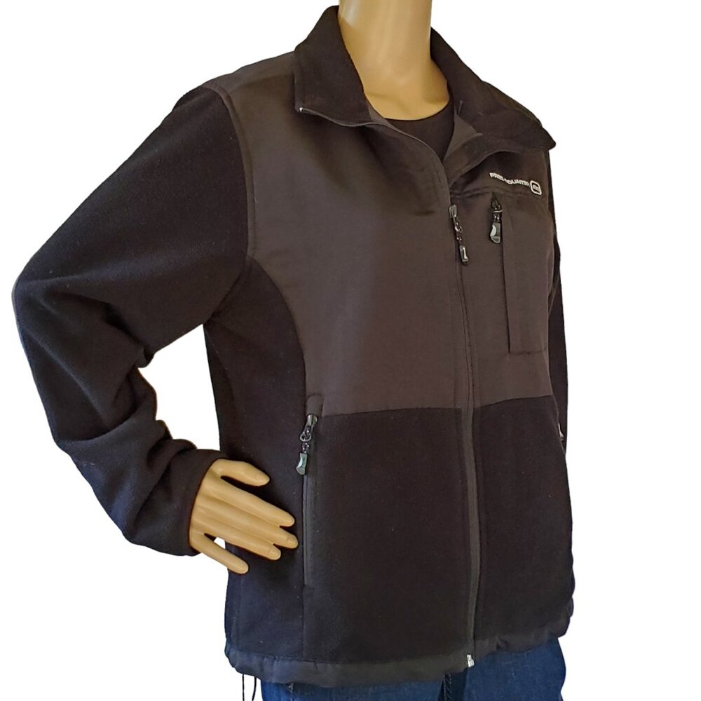 Free Country Jacket Ladies Women's Large Black Softshell Full Zip Pockets Lined